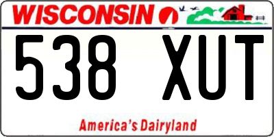 WI license plate 538XUT