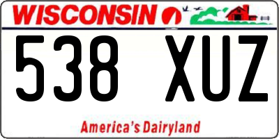 WI license plate 538XUZ