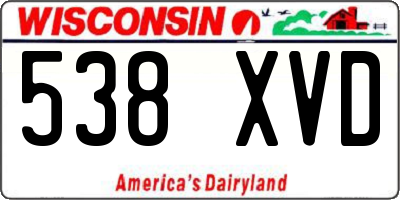 WI license plate 538XVD