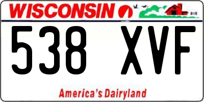 WI license plate 538XVF