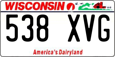 WI license plate 538XVG