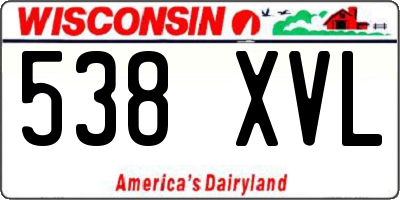 WI license plate 538XVL