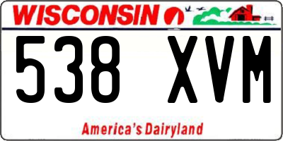WI license plate 538XVM