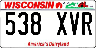 WI license plate 538XVR
