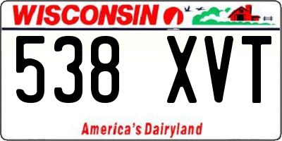 WI license plate 538XVT