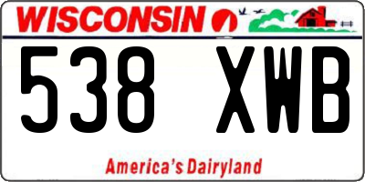 WI license plate 538XWB