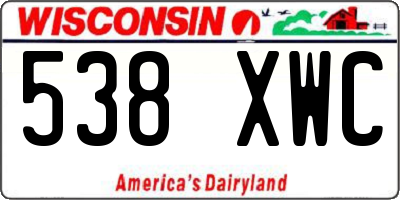 WI license plate 538XWC