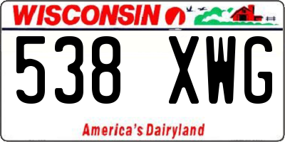 WI license plate 538XWG