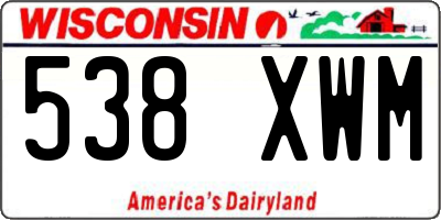 WI license plate 538XWM