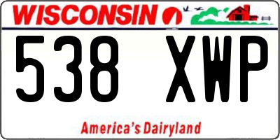 WI license plate 538XWP