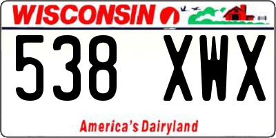 WI license plate 538XWX