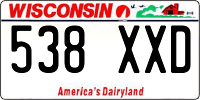 WI license plate 538XXD