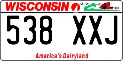 WI license plate 538XXJ