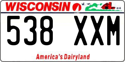 WI license plate 538XXM