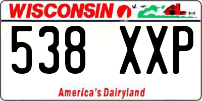 WI license plate 538XXP