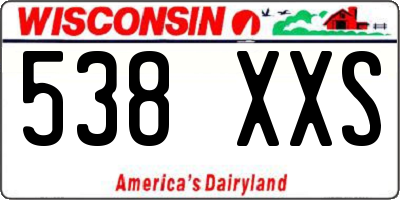 WI license plate 538XXS