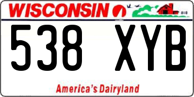 WI license plate 538XYB