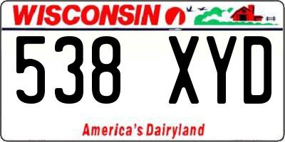 WI license plate 538XYD