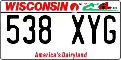 WI license plate 538XYG
