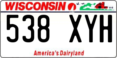 WI license plate 538XYH