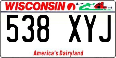 WI license plate 538XYJ