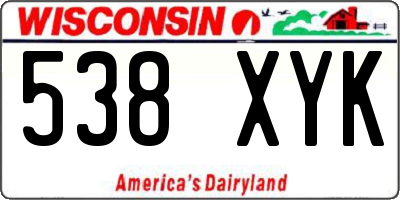 WI license plate 538XYK