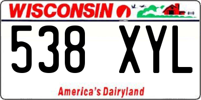 WI license plate 538XYL