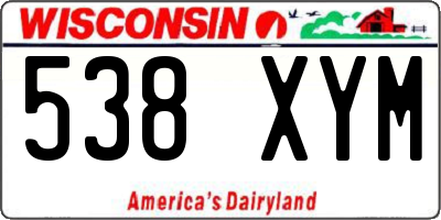 WI license plate 538XYM
