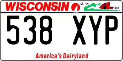 WI license plate 538XYP