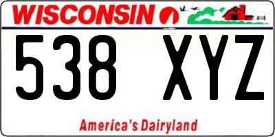 WI license plate 538XYZ