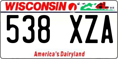 WI license plate 538XZA