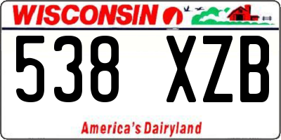 WI license plate 538XZB