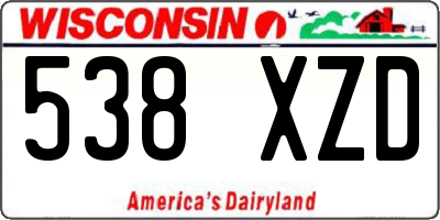 WI license plate 538XZD