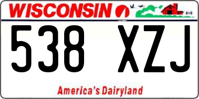 WI license plate 538XZJ