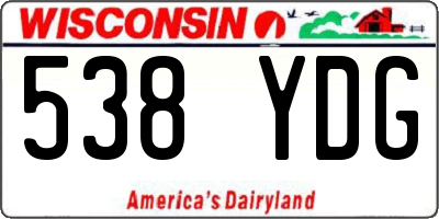 WI license plate 538YDG
