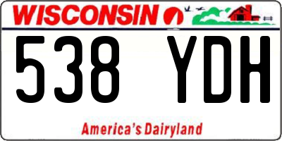 WI license plate 538YDH