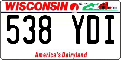 WI license plate 538YDI