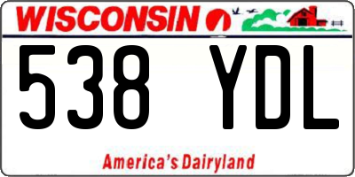 WI license plate 538YDL