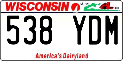 WI license plate 538YDM