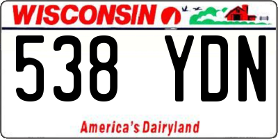 WI license plate 538YDN