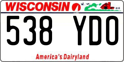 WI license plate 538YDO