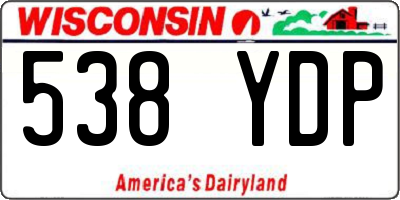 WI license plate 538YDP