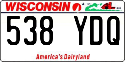WI license plate 538YDQ