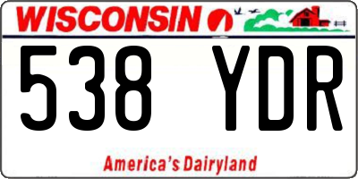 WI license plate 538YDR