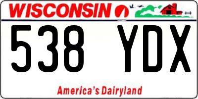 WI license plate 538YDX