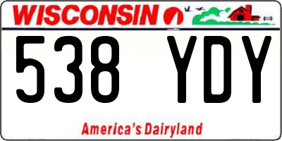 WI license plate 538YDY