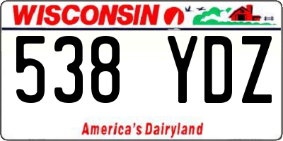 WI license plate 538YDZ
