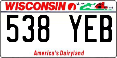 WI license plate 538YEB