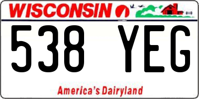 WI license plate 538YEG
