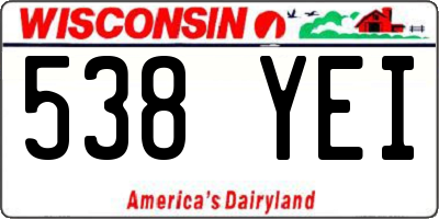 WI license plate 538YEI